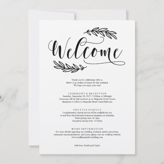 Uitnodiging voor een rustieke bruiloft weekend (Voorkant)