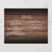 Uitnodiging voor een rustieke fotobruiloft met all (Achterkant)