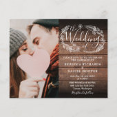 Uitnodiging voor een rustieke fotobruiloft met all (Voorkant)