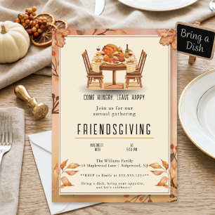 Uitnodiging voor een rustieke Friendsgiving-dinerf