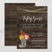 Uitnodiging voor een rustieke herfst jubileumfeest (Voorkant / Achterkant)