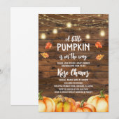 Uitnodiging voor een rustieke herfstpompoen baby s (Voorkant / Achterkant)