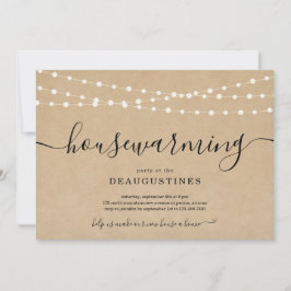 Uitnodiging voor een rustieke housewarmingparty
