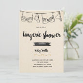 Uitnodiging voor een rustieke lingerie bruidsfeest (Staand voorkant)