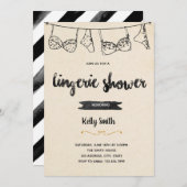 Uitnodiging voor een rustieke lingerie bruidsfeest (Voorkant / Achterkant)