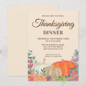 Uitnodiging voor een rustieke pompoen Thanksgiving (Voorkant / Achterkant)