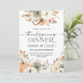 Uitnodiging voor een rustieke pompoen Thanksgiving (Staand voorkant)