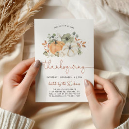Uitnodiging voor een rustieke pompoen thanksgiving