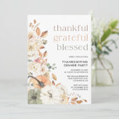 Uitnodiging voor een rustieke pompoen Thanksgiving (Staand voorkant)