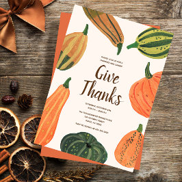 Uitnodiging voor een rustieke Thanksgiving-diner m