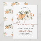 Uitnodiging voor een rustieke Thanksgiving-diner m (Voorkant / Achterkant)