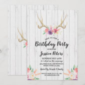 Uitnodiging voor een rustieke verjaardagsfeest met (Voorkant / Achterkant)