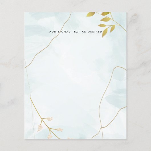 Uitnodiging voor een rustige bergbruiloft met een  flyer (Achterkant)