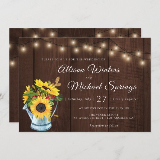 uitnodiging voor een rustige florale bruiloft (Voorkant / Achterkant)