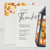 Uitnodiging voor een rustige Thanksgiving-diner (Voorkant / Achterkant)
