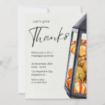 Uitnodiging voor een rustige Thanksgiving-diner