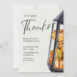 Uitnodiging voor een rustige Thanksgiving-diner