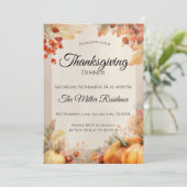 Uitnodiging voor een rustige Thanksgiving-diner (Staand voorkant)