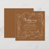 Uitnodiging voor een rustige Thanksgiving-diner (Voorkant / Achterkant)