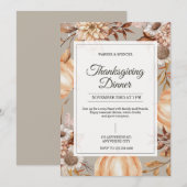 Uitnodiging voor een rustige Thanksgiving-diner (Voorkant / Achterkant)
