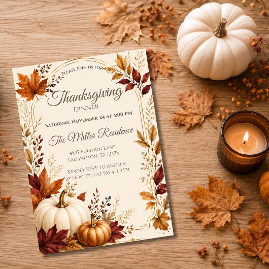 Uitnodiging voor een rustige Thanksgiving-diner