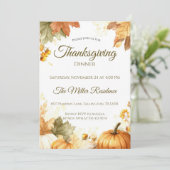 Uitnodiging voor een rustige Thanksgiving-diner (Staand voorkant)