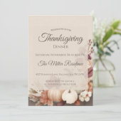 Uitnodiging voor een rustige Thanksgiving-diner (Staand voorkant)