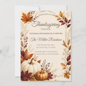 Uitnodiging voor een rustige Thanksgiving-diner (Voorkant)
