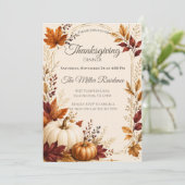 Uitnodiging voor een rustige Thanksgiving-diner (Staand voorkant)