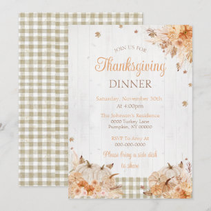 Uitnodiging voor een rustige Thanksgiving-dinerfee