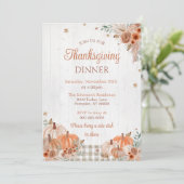 Uitnodiging voor een rustige Thanksgiving-dinerfee (Staand voorkant)