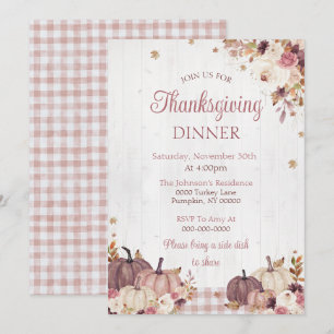 Uitnodiging voor een rustige Thanksgiving-dinerfee