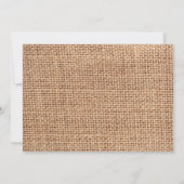 Uitnodiging voor een Rustisch Land Burlap Blue Wed (Achterkant)