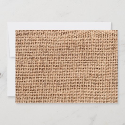 Uitnodiging voor een Rustisch Land Burlap Blue Wed (Achterkant)