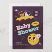 uitnodiging voor een Schattige ruimte-Baby shower (Voorkant)