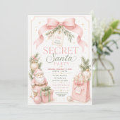 Uitnodiging voor een Secret Santa-feest (Staand voorkant)