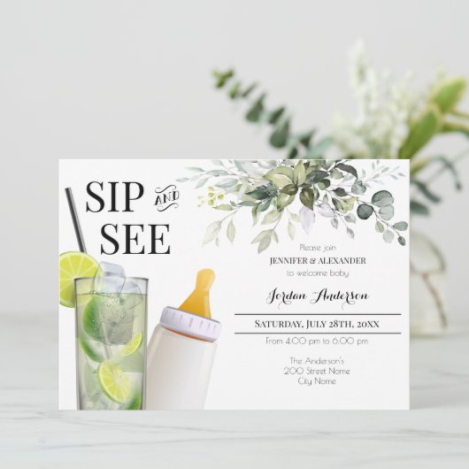 Uitnodiging voor een 'Sip en Kijk' ter verwelkomin (Staand voorkant)