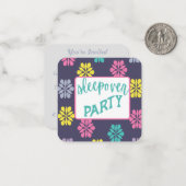 Uitnodiging voor een slaapfeestje: (Voorkant / Achterkant in situ)