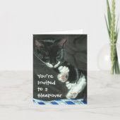 Uitnodiging voor een slaapfeestje met Tuxedo Cat S (Voorkant)