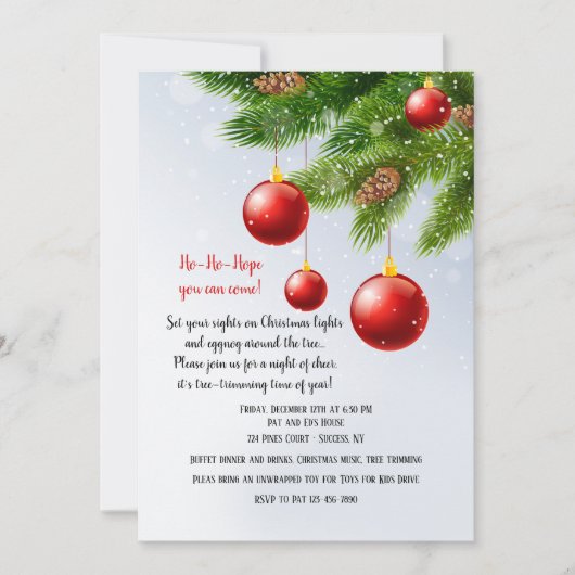 Uitnodiging voor een snoeipartij voor bomen (Voorkant)