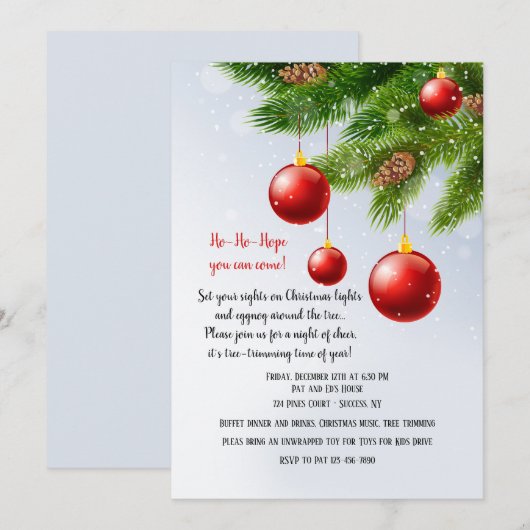 Uitnodiging voor een snoeipartij voor bomen (Voorkant / Achterkant)