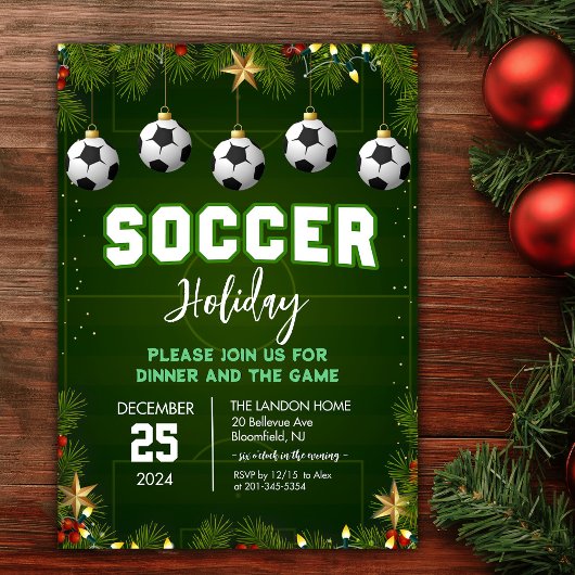 Uitnodiging voor een Soccer Holiday Party