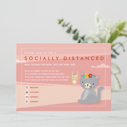 Uitnodiging voor een sociaal gedistantieerde babys (Staand voorkant)