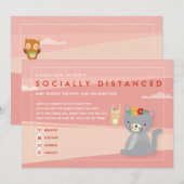 Uitnodiging voor een sociaal gedistantieerde babys (Voorkant / Achterkant)