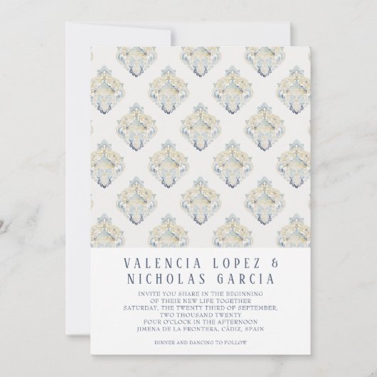 Uitnodiging voor een Spaans Tile Wedding (Voorkant)