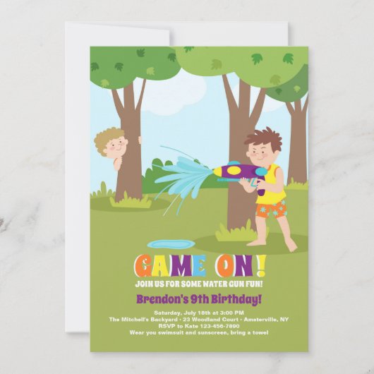 Uitnodiging voor een spettergevecht (Voorkant)