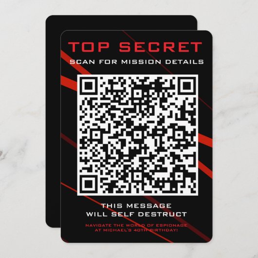 uitnodiging voor een spionagefeest (Voorkant / Achterkant)