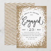 Uitnodiging voor een sprankelende verlovingsfeest (Voorkant / Achterkant)