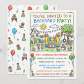 Uitnodiging voor een Springkasteel Feest in de Ach (Voorkant / Achterkant)