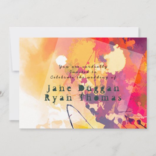 Uitnodiging voor een stedelijke graffiti bruiloft  (Voorkant)